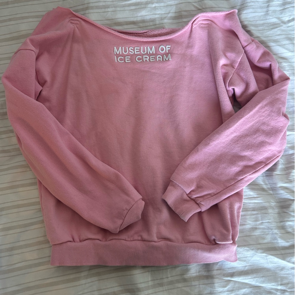 museum of ice cream off the shoulder sweatshirt